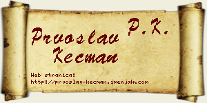 Prvoslav Kecman vizit kartica